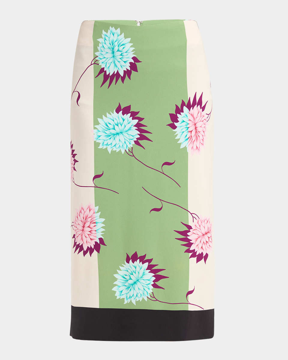 Floral Pencil Midi Skirt